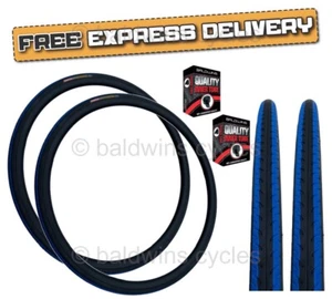 KENDA KONTENDER 700 x 23c BLUE STRIPES Road Racing Bike TYREs TUBEs - Picture 1 of 17