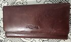 Fossil Women's Trifold Dark Brown Leather Wallet with Snap Closure