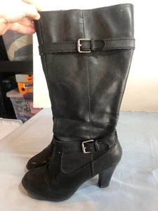 Botas Kohls Cbevette Croft & Barrow Sole Sense Hability negras 7M sobre tacón de pantorrilla - Imagen 1 de 8