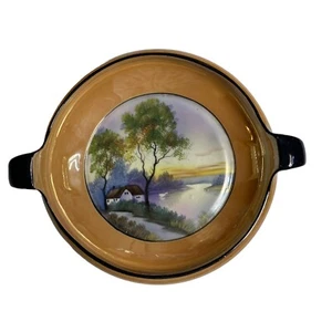 Tazón para servir verduras pintado a mano Noritake disco de 7"". Patrón Japón - Imagen 1 de 4