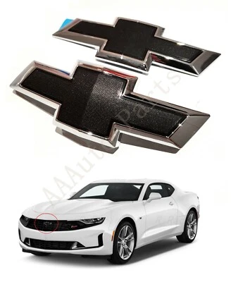Kit de pajarita delantera trasera cromada negra apta para Chevy Camaro LS LT SS 84219485 2016-2022 Foto 1 de 4
