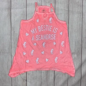 Justice flare glitter seahorse/heart tank top girls sz  10 - Picture 1 of 5