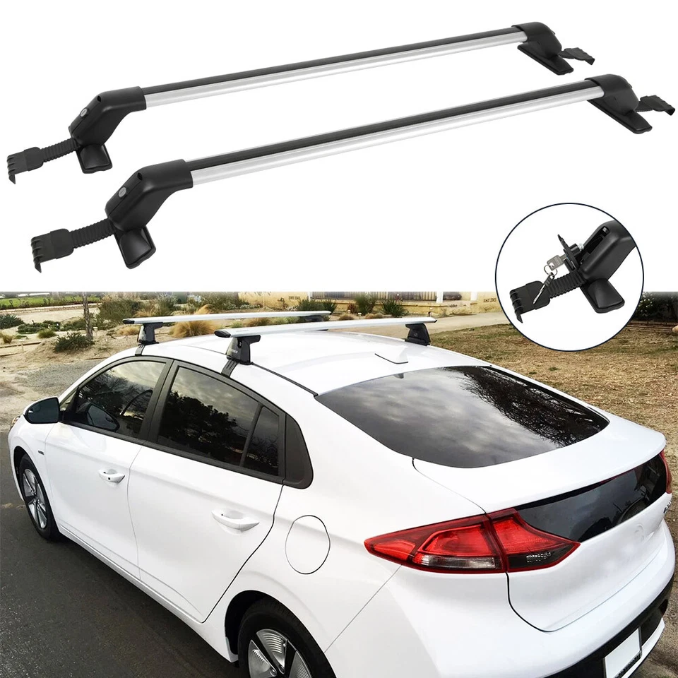 Portaequipajes portaequipajes barra transversal superior de 42,5" cerradura de aluminio para Hyundai Ioniq 5 6 Foto 1 de 4