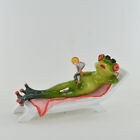 Comical Frog On Deck Chair Small Resin Figurine Great For Home Gift Idea 80324