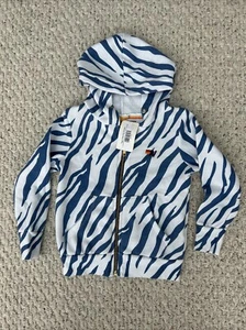 NWT $152 Aviator Nation Kids Blue Tiger Print Hoodie - Size 2 - Picture 1 of 9