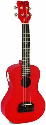 Kohala TIKI Concert 4-String Ukulele Red- with tuner - Red Uke - Image 1 of 3
