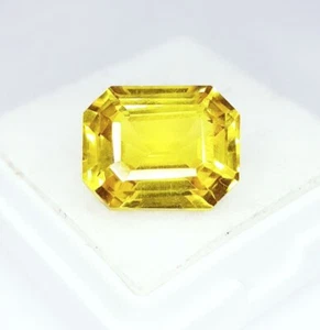 10 Ct Natural Yellow Sapphire Loose Gemstone Certified Octagon Cut Gem G048 - Imagen 1 de 13