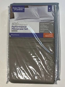 400 Thread Count Pillowcase Set 2 King TAUPE Better Homes & Gardens 100% Cotton - Picture 1 of 4