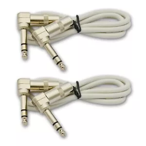 2,XLR Cables 3ft Balanced 1/4 TRS Male Right Angle XLR Microphone Cable White - Picture 1 of 15