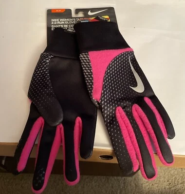 Nike элемент тепловой запустить перчатки женщин S/P графический черный/яркий розовый/серебро новый с Ярлыками - Изображение 1 из 4