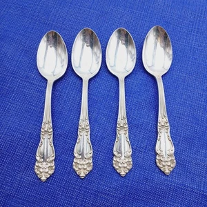 Reed Barton TIGER LILY Teaspoons 1945 Art Nouveau Silverplate 4 Pcs Set Vtg - Picture 1 of 8