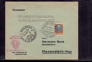 Zeppelin Beleg Deutschlandfahrt 1939 Landungsstempel Bielefeld - Bild 1 von 2