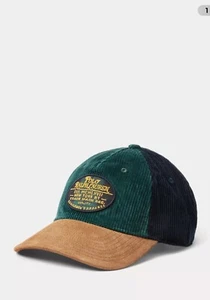 Polo Ralph Lauren Ball Hat Cap Corduroy / Suede Bill Leather Strap Multicolor - Picture 1 of 5