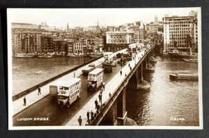 Puente de Londres Inglaterra Reino Unido c1930s fotos reales postales RPPC autobuses de dos pisos - Imagen 1 de 2