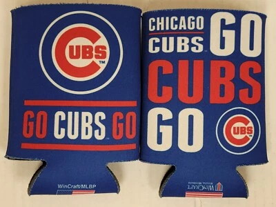MLB Chicago Cubs - GO CUBS GO - Can Cooler, Coozie, Koozie, NEW (Set of 2) - Image 1 of 2