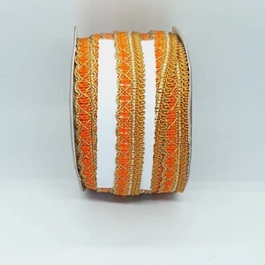 15mm Orange And Gold Indian Braid Ribbon Trim Embellishment Sewing - Picture 1 of 1
