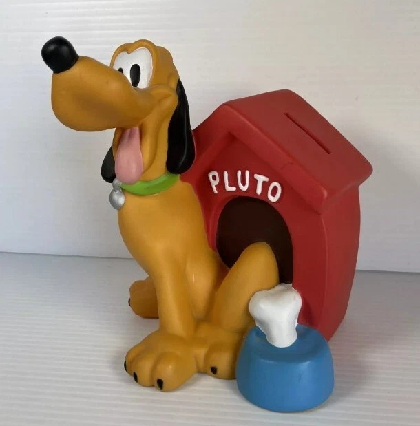 Vintage Disney Pluto with Doghouse Bone and Bowl Bank with Original Coin Seal - Image 1 of 4