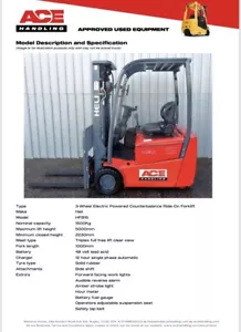Heli HFB15 1.5t 3W Container Spec Forklift Hire-£44.99pw Buy-£6995 HP-£34.93pw - Picture 1 of 4