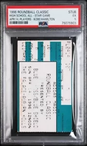 Raro biglietto scuola superiore 1996 KOBE BRYANT palla rotonda stub LA LAKERS - PSA 5 - Foto 1 di 2