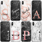 Personalised Initial Phone Case;Pink Marble Hard Cover For Apple iPhone 11 X SE