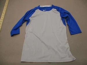 NIKE DRI-FIT PRO Size L Girls Crew Neck 3/4 Sleeve Athletic Baseball Top 197 - Picture 1 of 9