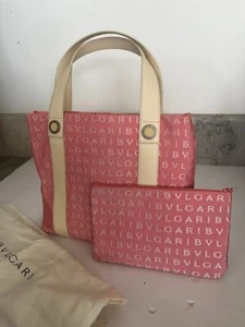 Bvlgari Bulgari Maerea Logo Mania Pink Tote Bag - Picture 1 of 4
