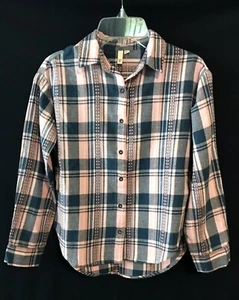 Girls’ $30 So Pink/Blue 100% Cotton Plaid Flannel Shirt Size M 8 NEW - Picture 1 of 4
