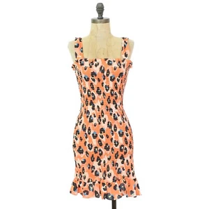 WAVERLY GREY Printed Sally Dress XS Party Smocked Bodycon Mini Animal Print B10 - Picture 1 of 6