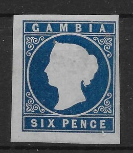 GAMBIA SG7 1874 6d DEEP BLUE MTD COMO NUEVO - Imagen 1 de 1