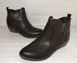 Guess Towny Bootie Ankle Zip Boots Brown Size 8 1/2 M - Picture 1 of 10
