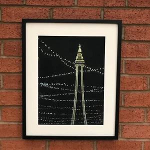 Blackpool tower and illuminations painting original acrylic signed and framed. - Picture 1 of 3