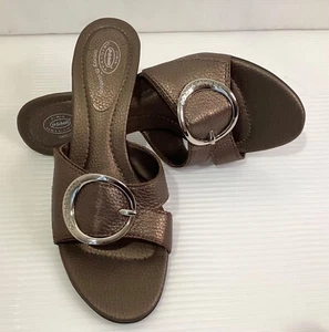 Sandalias Dr. Scholl’s Talla 8M Cuero Mujer Zapatos Sin Cordones Color Bronce Tacón 2” - Imagen 1 de 12