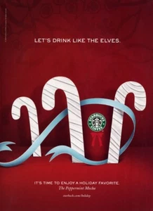 2004 Starbucks Candy Cane mocha peppermint 1-page MAGAZINE AD - Picture 1 of 1