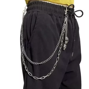 Zinc Alloy Punk Belt Chain Gothic Tassel Jeans Chain Skull Pants Chain Female - Picture 1 of 14