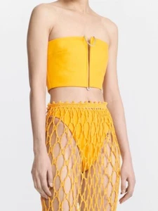 DION LEE MOBIUS BANDEAU TOP YELLOW AMBER SIZE: 4 XXS - Picture 1 of 2