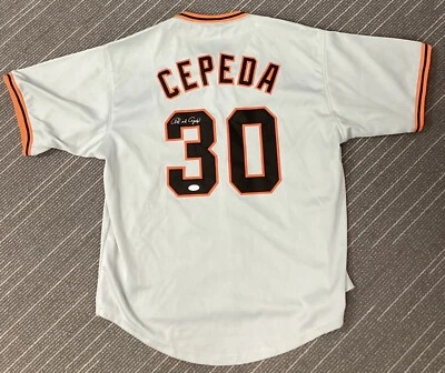 Camiseta Orlando Cepeda Firmada Personalizada SF Giants Béisbol Salón de la Fama Autógrafo JSA Sin Tarjeta Foto 1 de 4