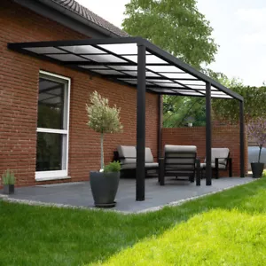 Terrassenüberdachung Deluxe Pergola Überdachung Terrassendach Alu Schiebedach - Bild 1 von 11