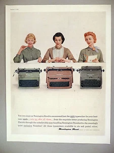 ANUNCIO IMPRESO DE MÁQUINA DE ESCRIBIR Remington Rand - 1956 - Imagen 1 de 1