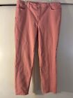 Talbots Flawless Slim Ankle Length Jeans Pink Size 16 Flat Front Comfort