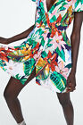 Zara Trf Blumendruck Kleid Tropisch Palm Blatt Gre M 10 6