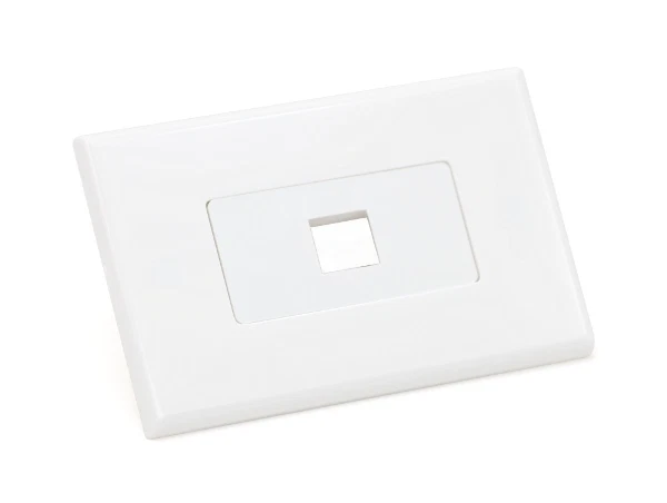 Keystone wall plate - 1 port white - screwless - image 1 of 1