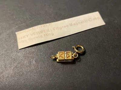 Placa de oro de ley 925 con cierre magnético Vermeil amarillo 14K primavera sin usar Foto 1 de 4