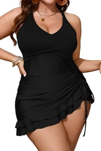 Women's Plus Size Two Piece Tankini Swimsuit Bathing Suits Tummy Control Cris... - Picture 1 of 6