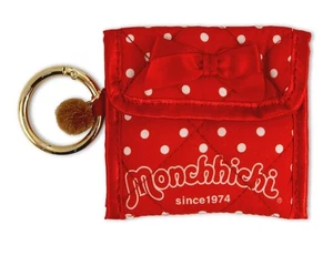 Red Monchhichi x Sonix Quilted Earbud Pouch / Cotton Bag Charm for AirPods - Picture 1 of 6