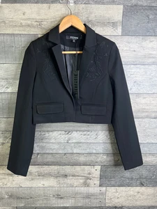 Chaqueta Blazer Disturbia Mujer Talla UK 6 Negra Mona Bordada Manga Larga - Imagen 1 de 11