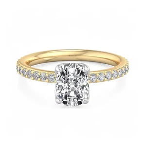 2.00TCW Cushion Cut Moissanite Engagement Wedding Ring 14k Solid yellow Gold - Picture 1 of 4