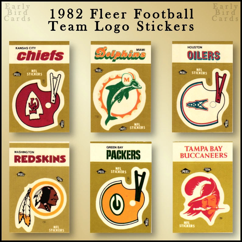 1982 Fleer NFL Team Action Football Logo Stickers / U Pick Cards / Buy4+ Save25% - Image 1 of 1
