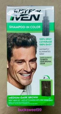 Just For Men Shampoo-In Color H-40 Medium-Dark Brown - SEALED 3-PACK - Image 1 of 4