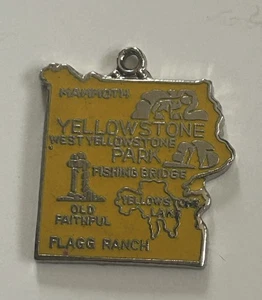 Dije de recuerdo vintage esmaltado en plata Yellowstone Park - Imagen 1 de 3