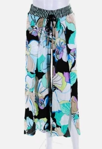Trina Turk Womens Medium Elastic Waist Front Slit Floral Beach Pants Cruise NWT - Picture 1 of 17